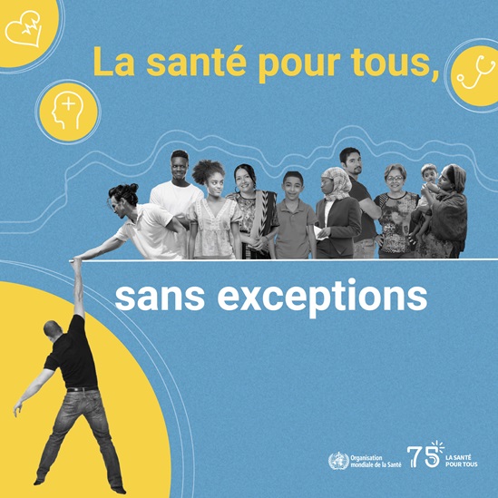 2023 Human Rights Day infographic "Health for All" in French