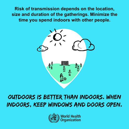 Social gathering 6 Outdoors is better than indoors