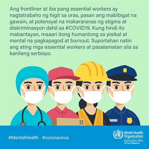 Frontline responders Infographic visualising the recommended advice.