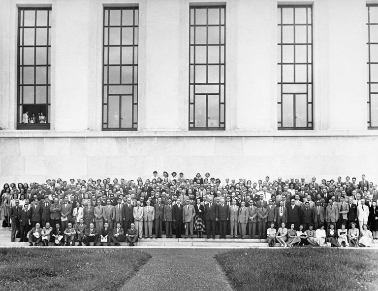 1948 Representatives from Member States of the World Health Organization (WHO) during the First World Health Assembly on 24 June to 24 July 1948 at the Palais des Nations, Geneva.