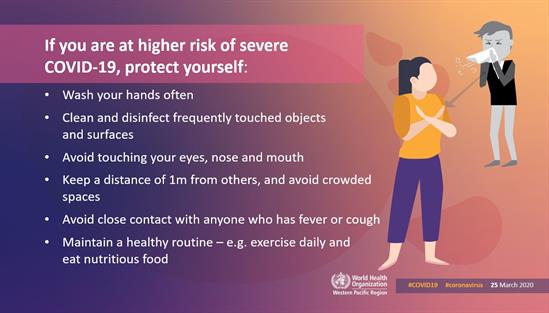 COVID-19 infographic Infographic of text